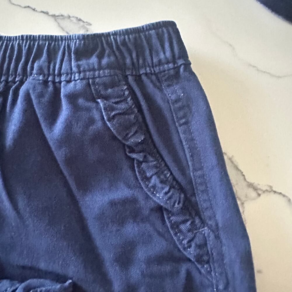 Crewcuts Girls' Twill Ruffle-Trim Shorts - Size 5 - Navy - Picture 3 of 4